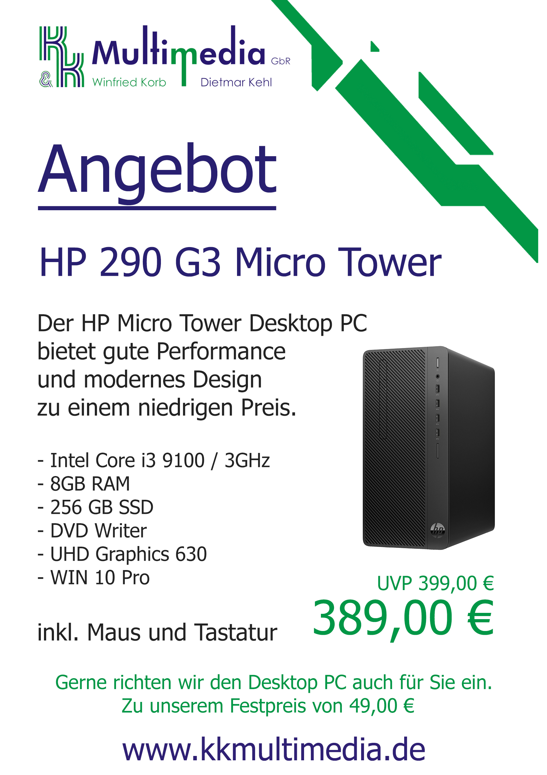 HP 290 G3 Micro Tower - 389,00 €
